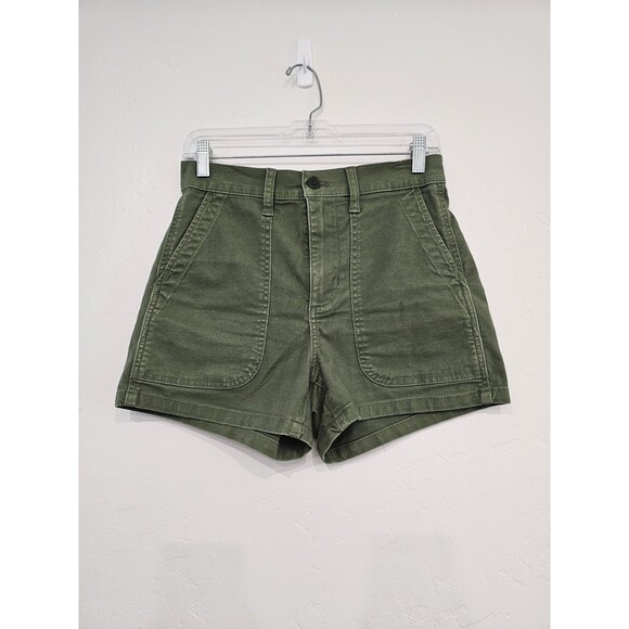 Madewell Women’s Perfect Vintage Green Military Shorts Size 25 - Picture 2 of 8